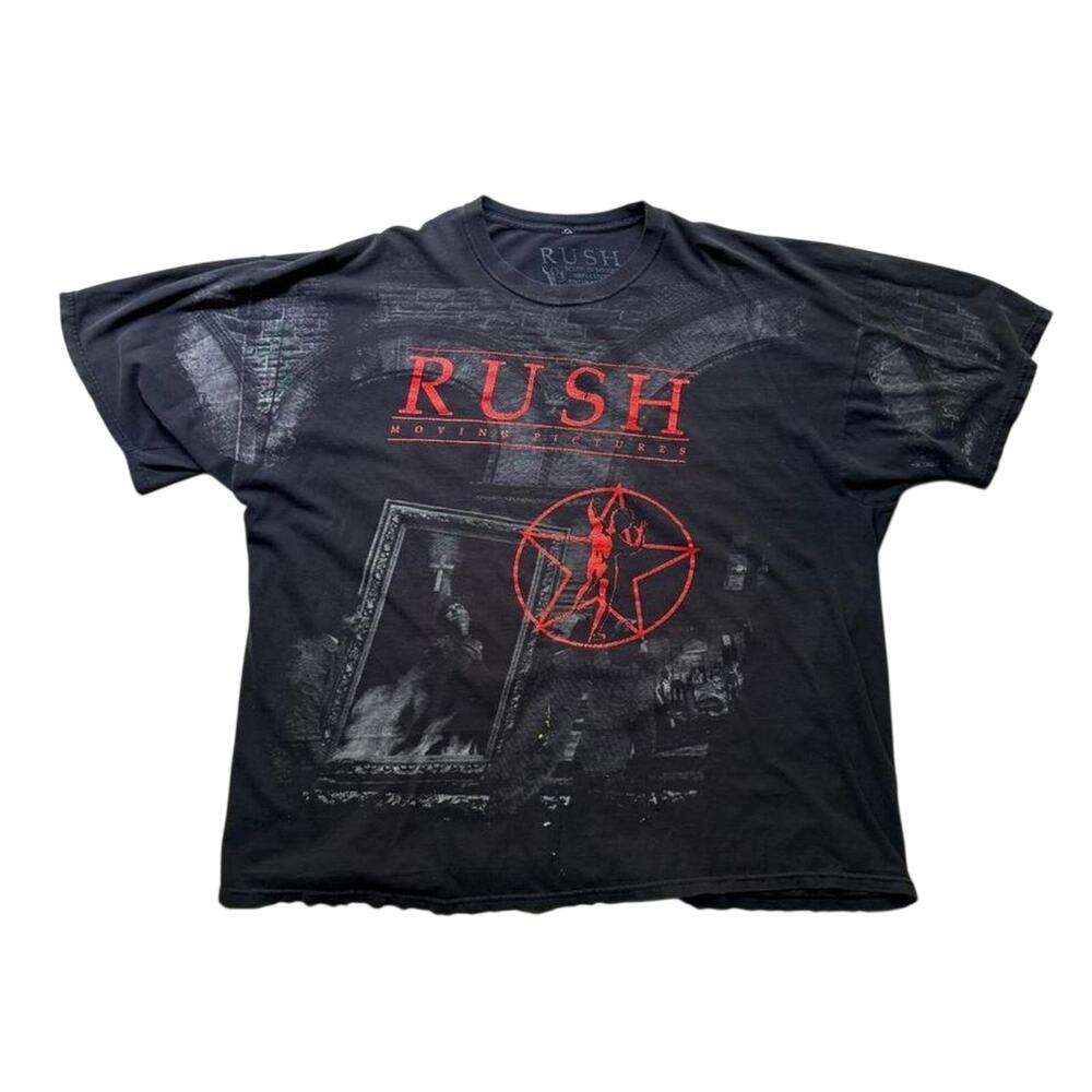 Rush Band Time Machine Tour 2010 Grunge Tee Men's 3XL